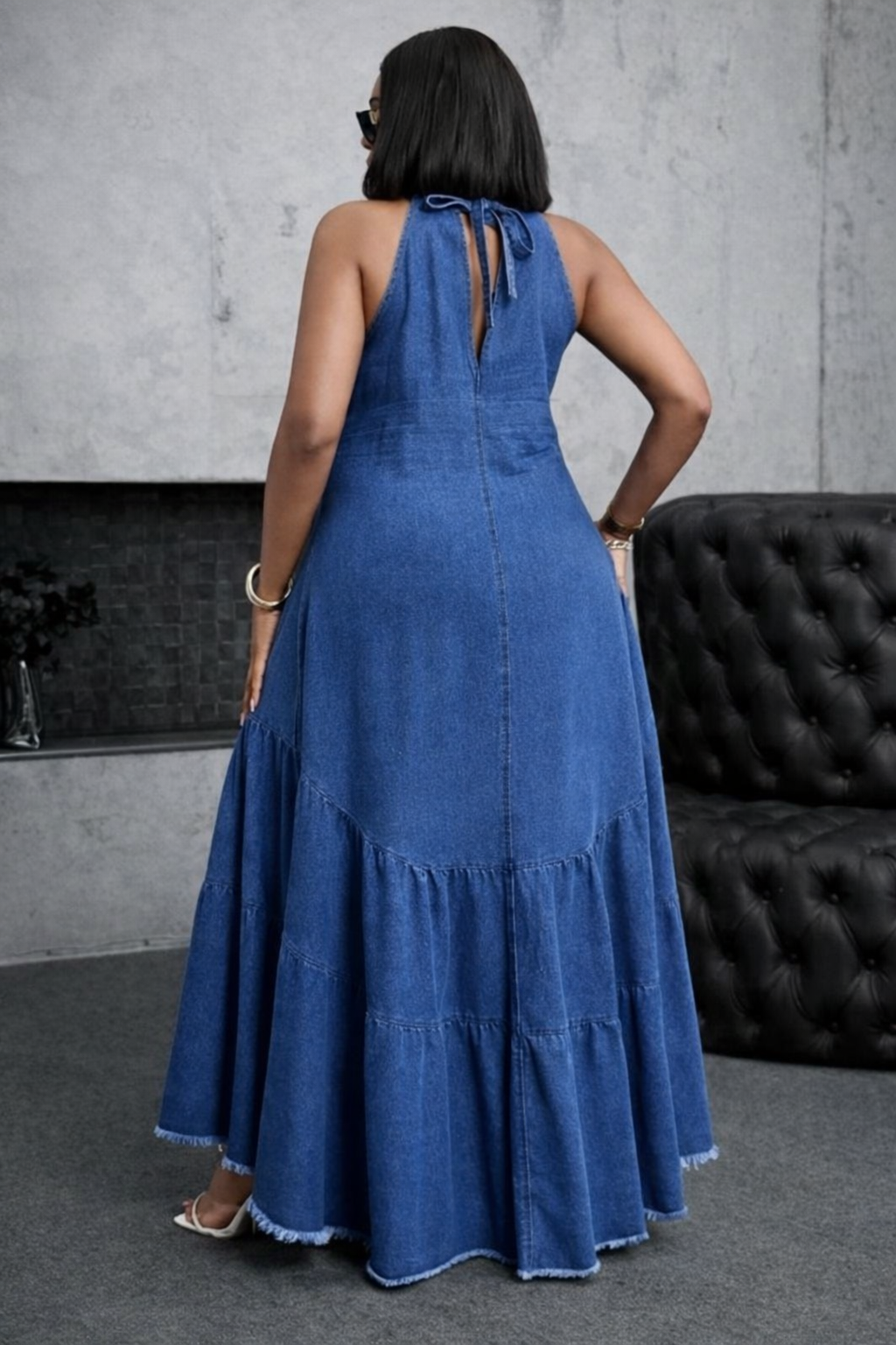 Robe Longue Denim Élégance Riviera_1