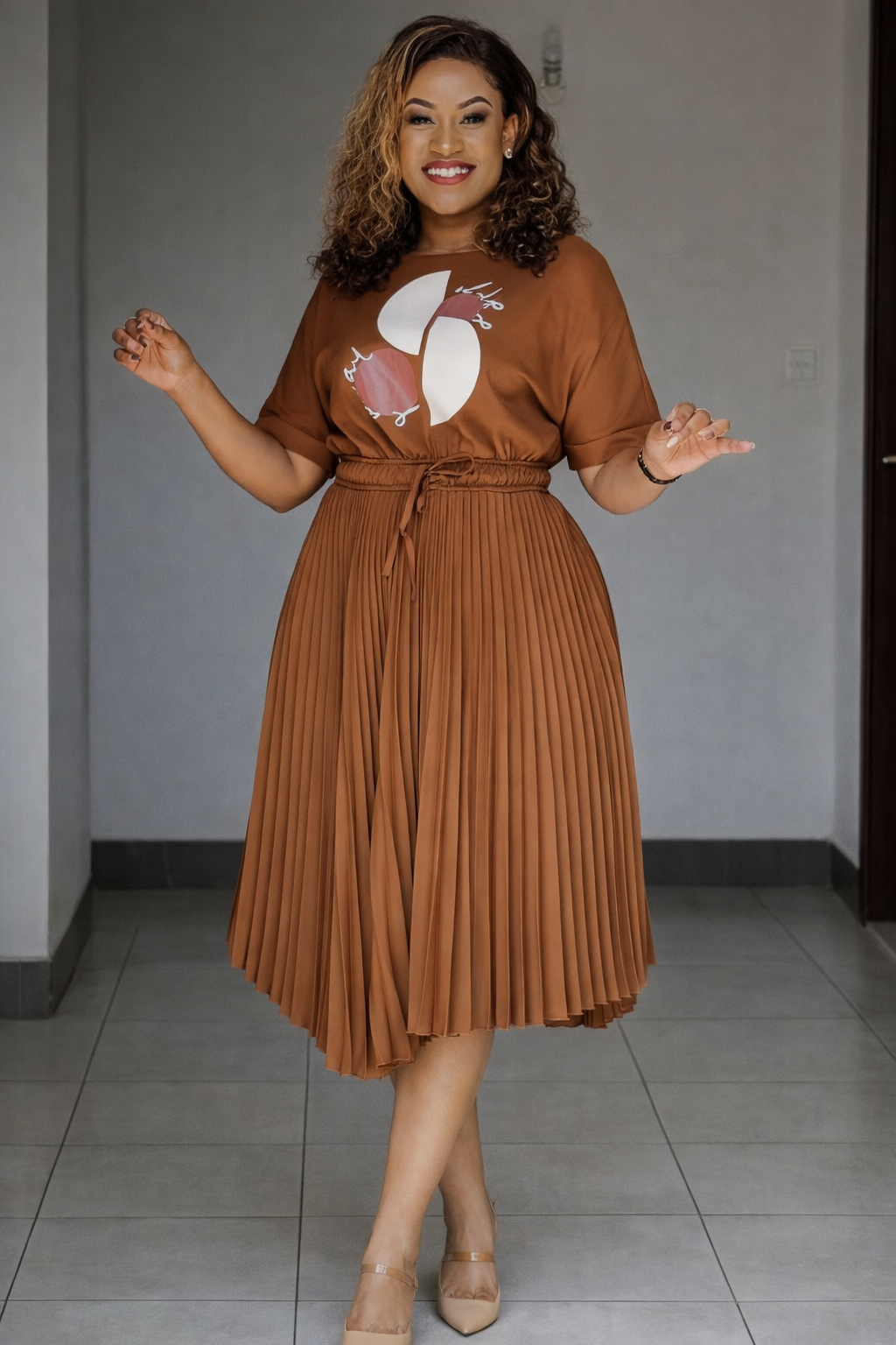 Robe Plissée Élégance Signature