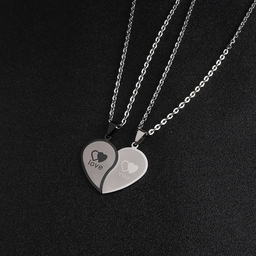 Collier Coeur Argenté pour Couple