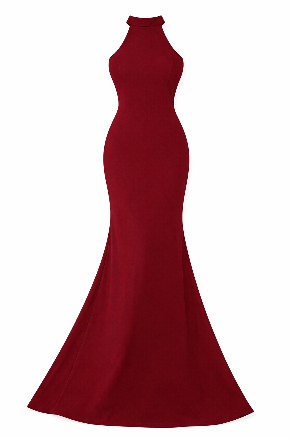 Vestido Largo Halter Rojo con Flores en la Espalda - Size S_0