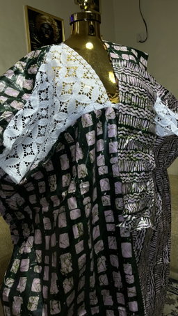 Lilac Green - Batik Style Print