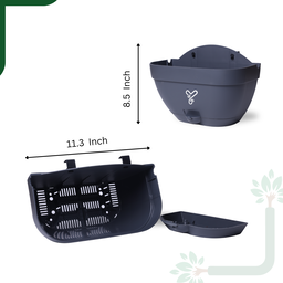 Vertical Garden Wall Mounted Self Watering Pot with Hook | Pack of 2 | Grey