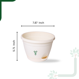 Hanging Self Watering Pot, 8inch, Vertical Hook & 12.5'' Chain | Pack of 2 | Ivory