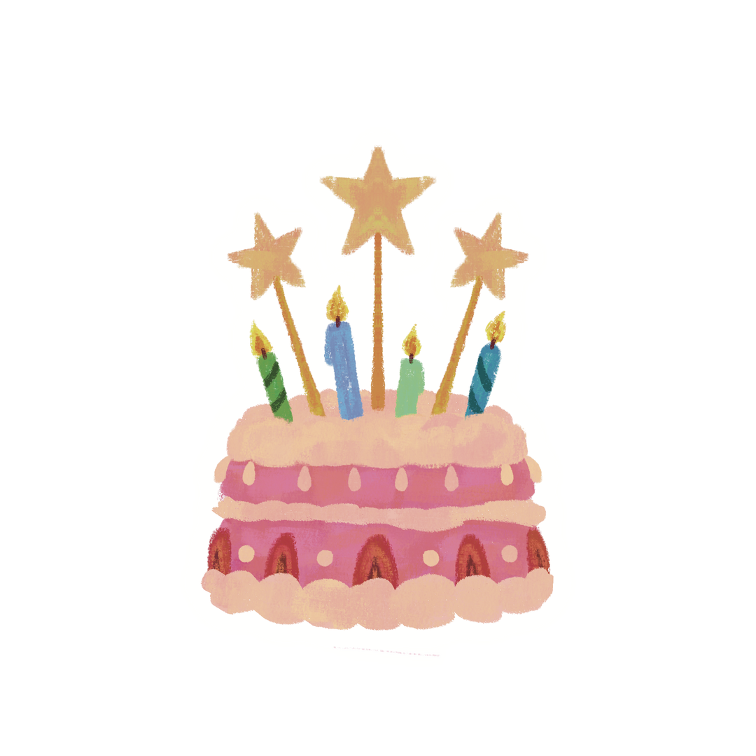 Birthday Cake Sticker (4cm)