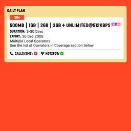 SIMPLY Southeast Asia (Malaysia/Indonesia/Thailand/Singapore) SIM | Up to 30 Days - Daily 500MB–3GB + Unlimited Data