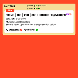 SIMPLY Southeast Asia (Malaysia/Indonesia/Thailand/Singapore) eSIM | Up to 30 Days - Daily 500MB–3GB + Unlimited Data
