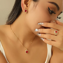 Ensemble de Bijoux, collier plus bague et boucles d'oreilles 