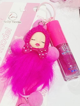 Lipgloss con llavero 