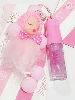 Lipgloss con llavero 