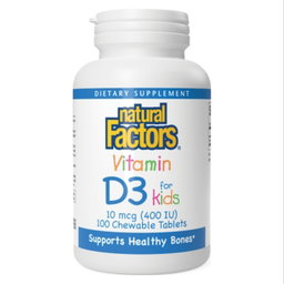 Natural Factors - Vitamin D3 for Kids 10 mcg (400 IU) Chewable Tablets