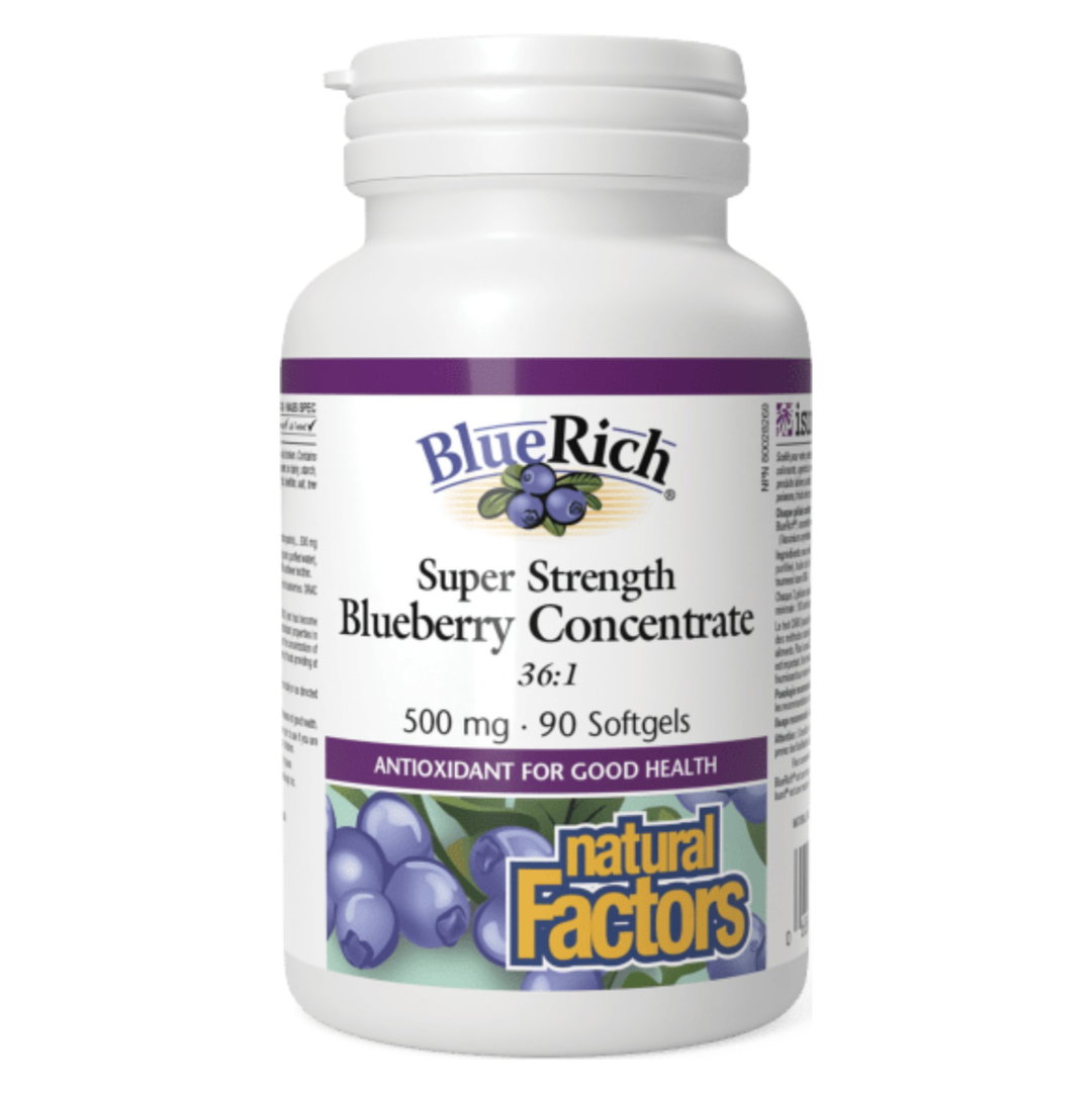 Natural Factors - BlueRich Super Strength Blueberry Concentrate 500 mg