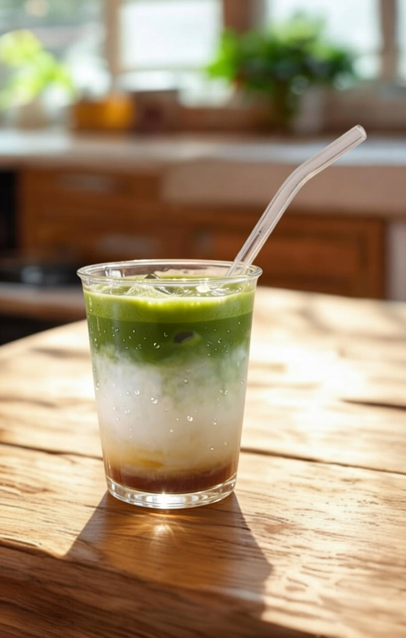 Iced🍃Earl Grey Matcha Latte 🧊
