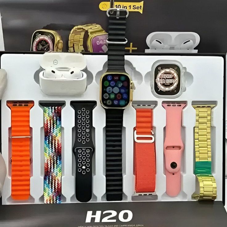 H20 SMART WATCH EARPHONE SET (10 In 1 Set)