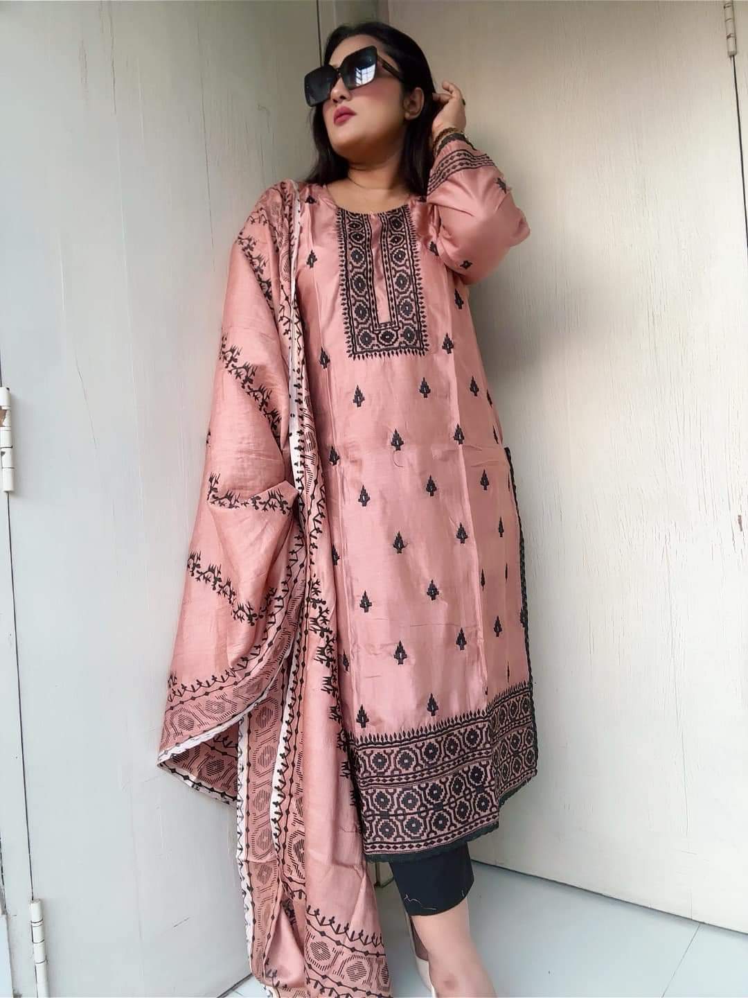 Unstitch Three Piece  স্ক্রিন প্রিন্ট /ব্লক প্রিন্ট থ্রি পিস_2