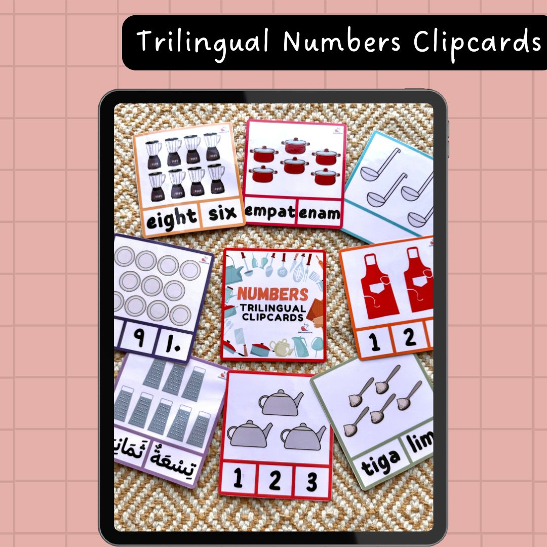 Trilingual numbers Clipcards _0