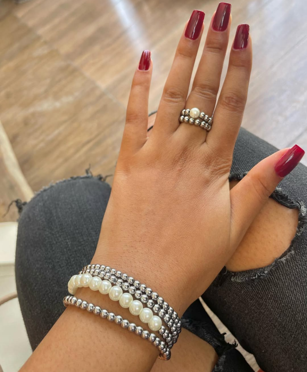 Set Bracelet beads Stainless et Bagues