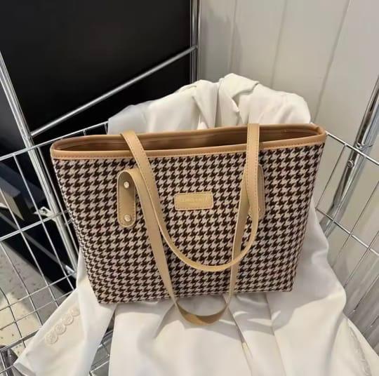 Grameen check tote bag  Zipper system_3