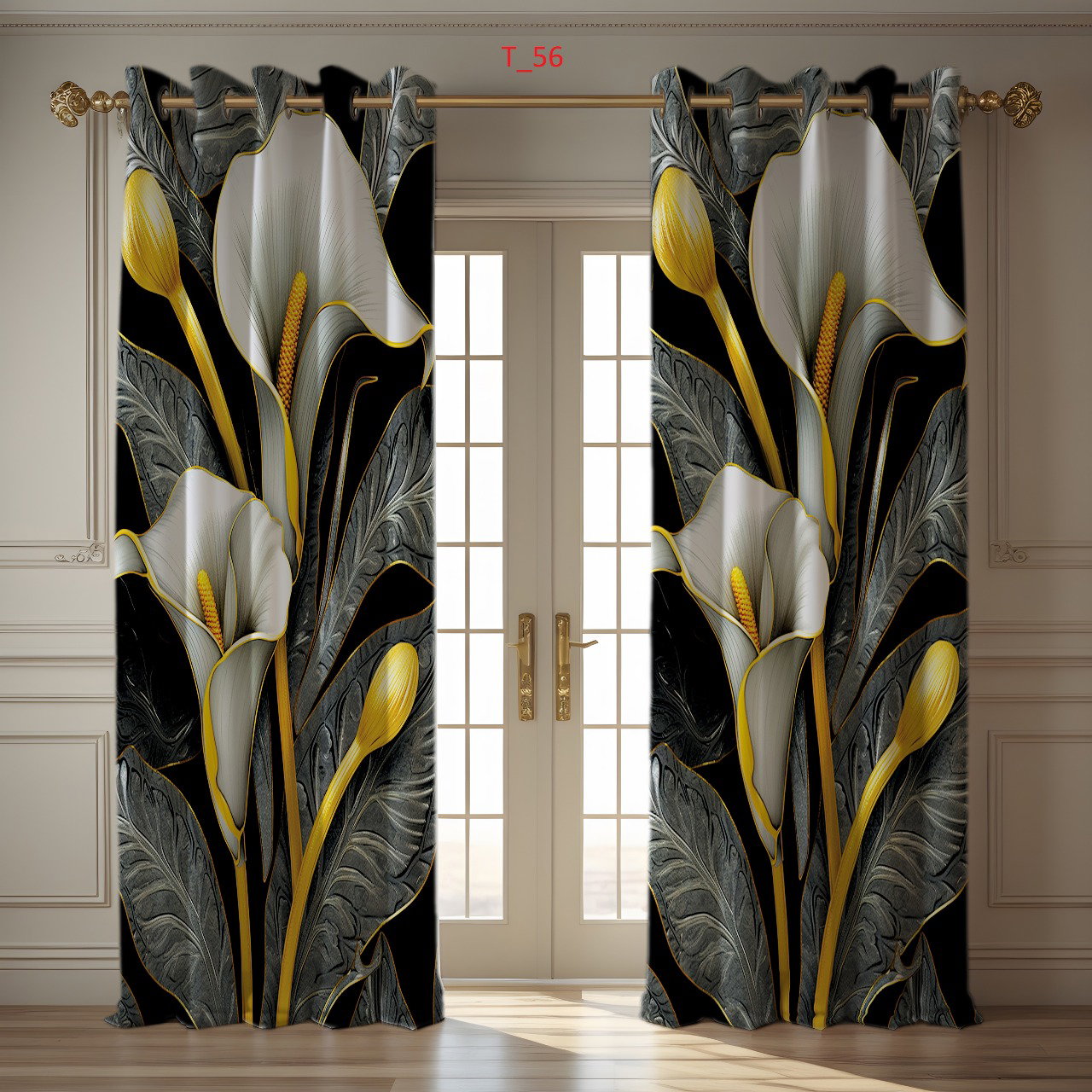 3D Print Premium Curtains (2 Piece)  ঘরের সৌন্দর্য বৃদ্ধি করতে জানালা এবং দরজার 3D পর্দা _1