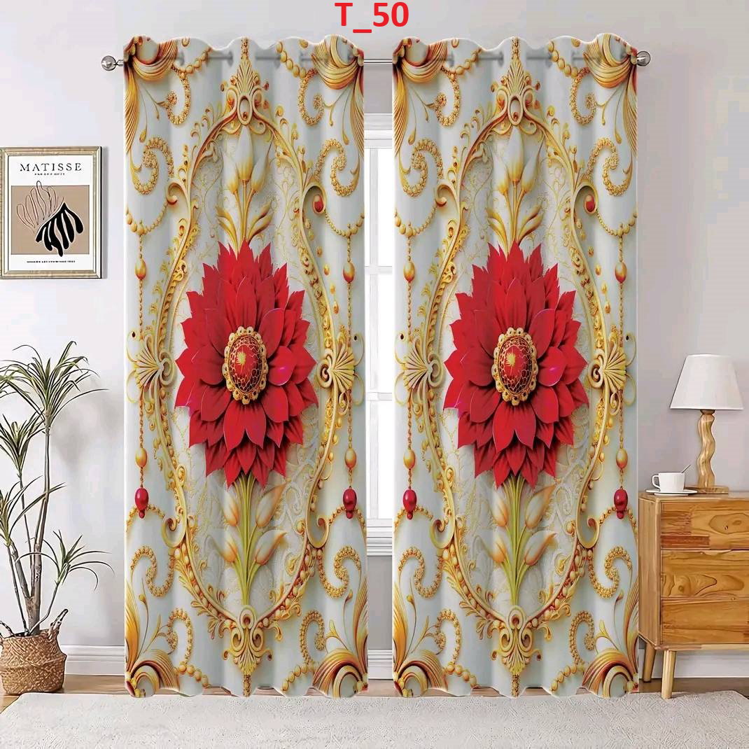 3D Print Premium Curtains (2 Piece)  ঘরের সৌন্দর্য বৃদ্ধি করতে জানালা এবং দরজার 3D পর্দা _2