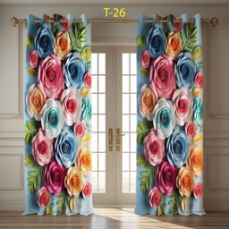 3D Print Premium Curtains (2 Piece)  ঘরের সৌন্দর্য বৃদ্ধি করতে জানালা এবং দরজার 3D পর্দা 