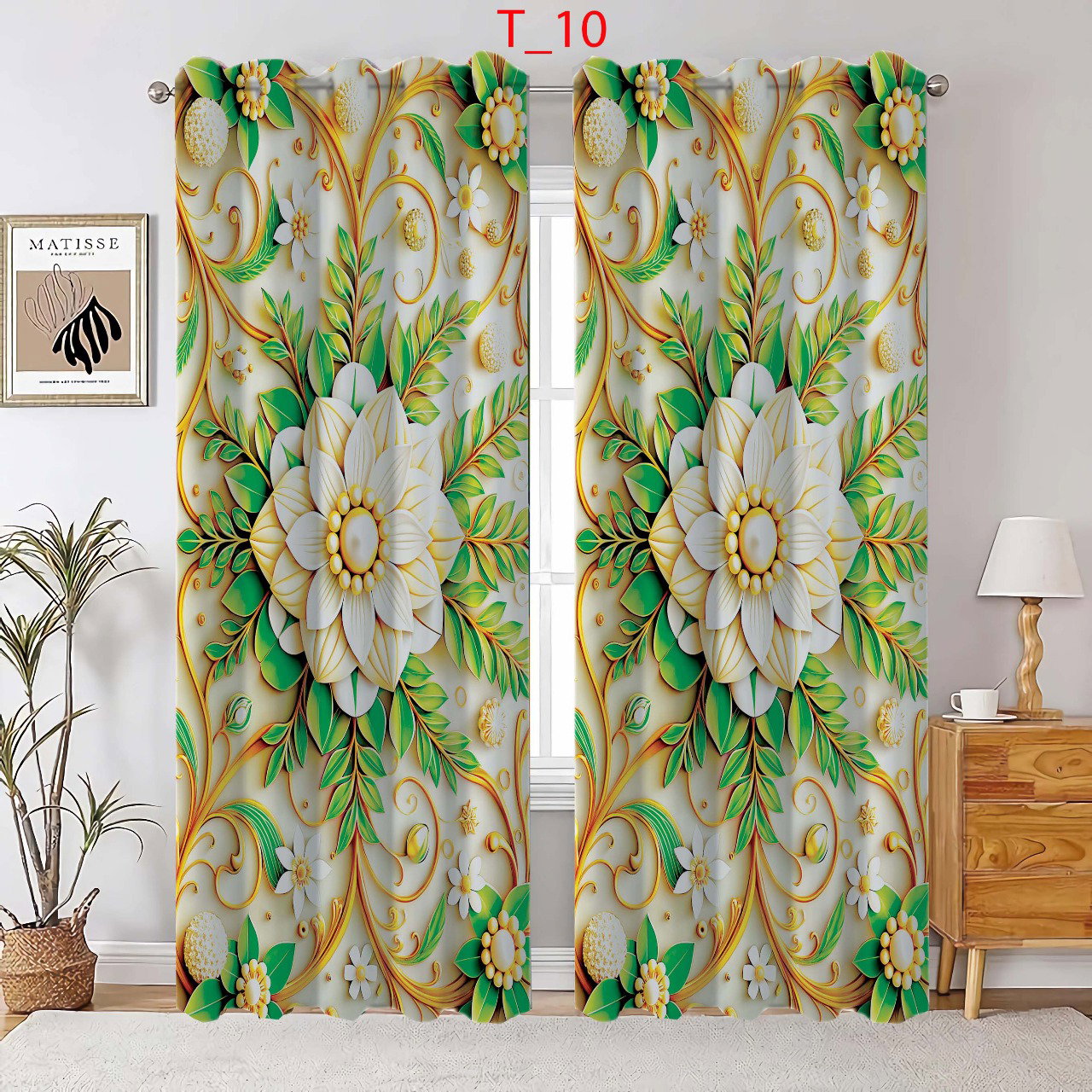 3D Print Premium Curtains (2 Piece)  ঘরের সৌন্দর্য বৃদ্ধি করতে জানালা এবং দরজার 3D পর্দা _0