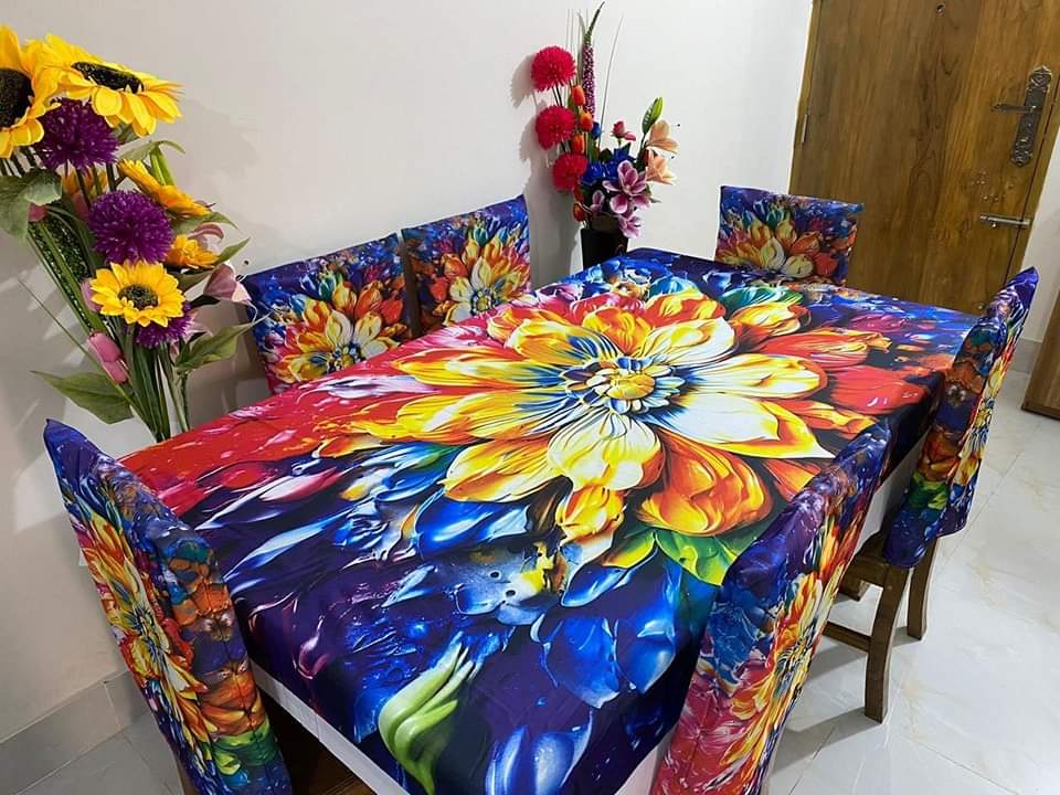 Original 3D Printed Dining Chair Table Cover  অরিজিনাল 3D ডাইনিং টেবিল ও চেয়ার কাভার সেট।_1
