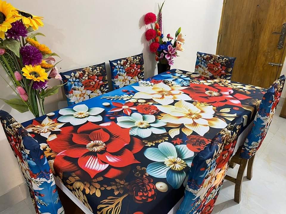 Original 3D Printed Dining Chair Table Cover  অরিজিনাল 3D ডাইনিং টেবিল ও চেয়ার কাভার সেট।_4