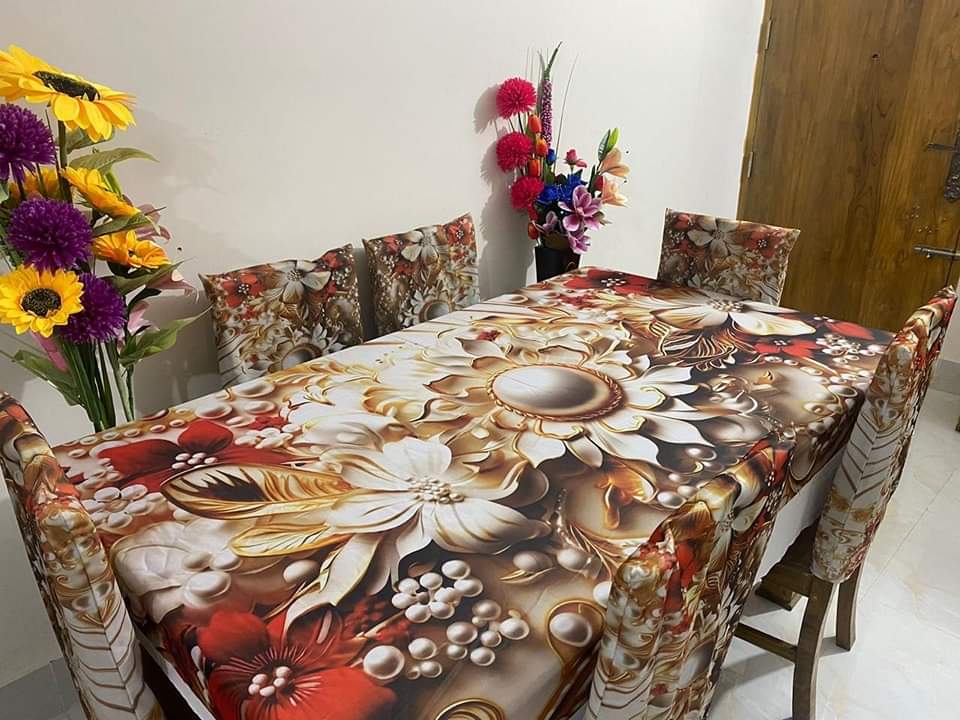 Original 3D Printed Dining Chair Table Cover  অরিজিনাল 3D ডাইনিং টেবিল ও চেয়ার কাভার সেট।_2