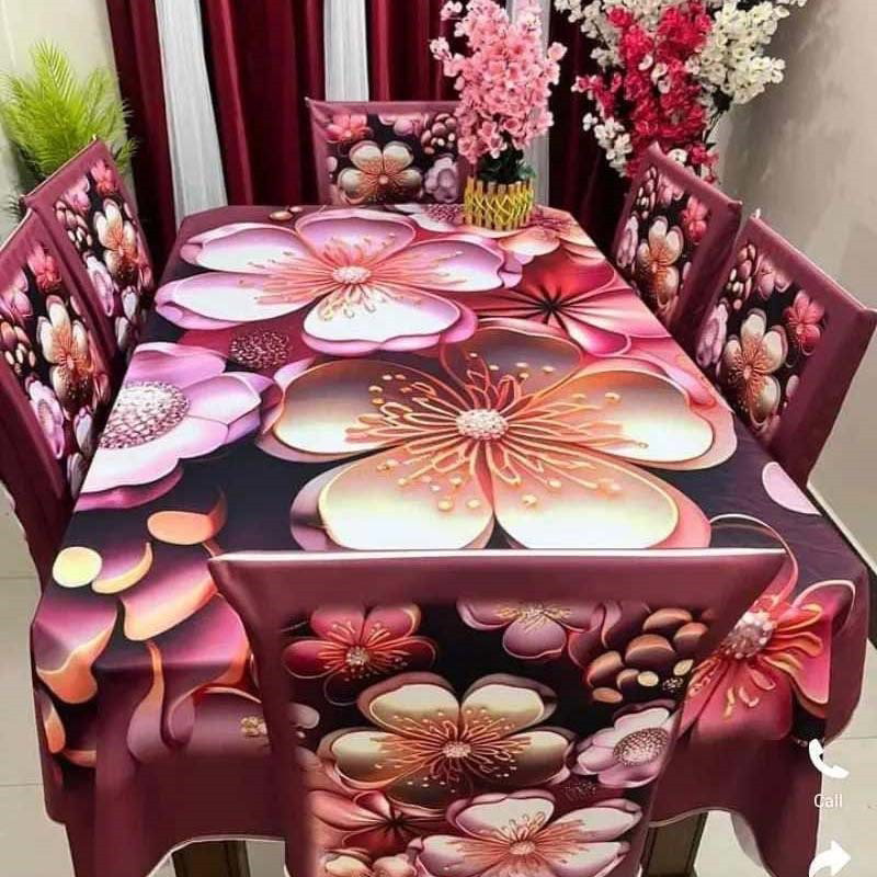 Original 3D Printed Dining Chair Table Cover অরিজিনাল 3D ডাইনিং টেবিল ও চেয়ার কাভার সেট।