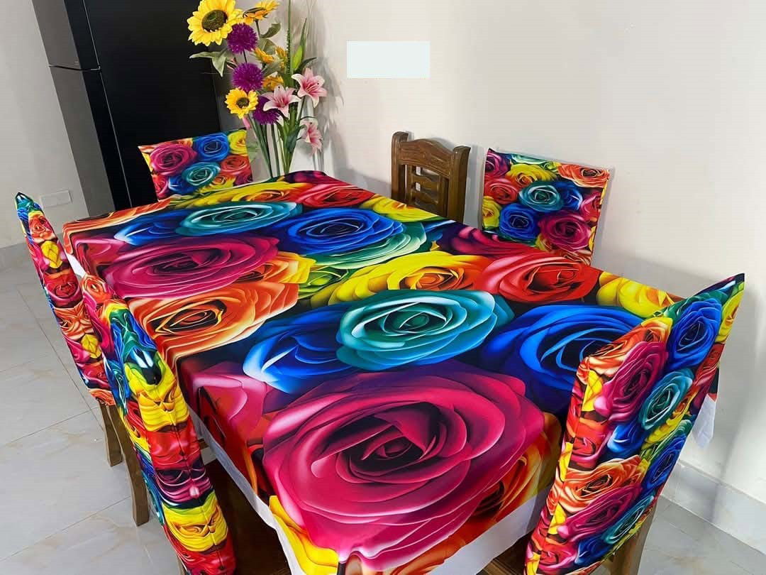 Original 3D Printed Dining Chair Table Cover  অরিজিনাল 3D ডাইনিং টেবিল ও চেয়ার কাভার সেট।_5