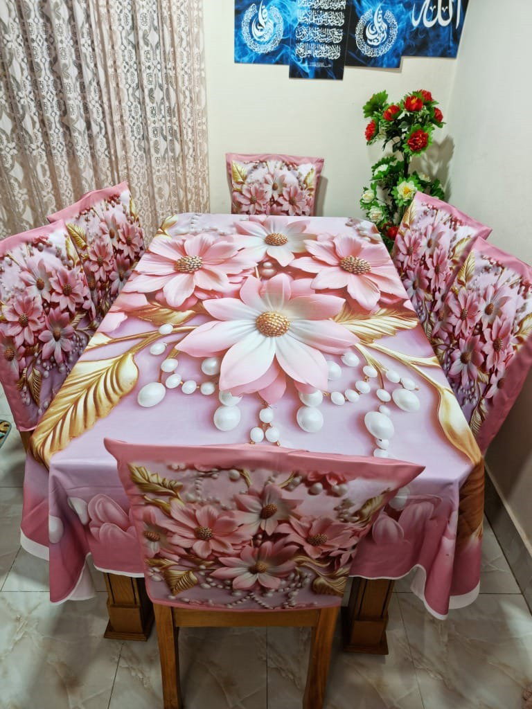 Original 3D Printed Dining Chair Table Cover  অরিজিনাল 3D ডাইনিং টেবিল ও চেয়ার কাভার সেট।_7
