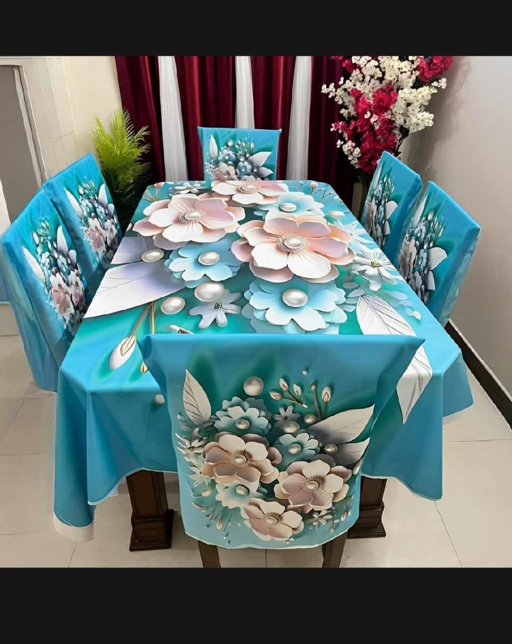 Original 3D Printed Dining Chair Table Cover  অরিজিনাল 3D ডাইনিং টেবিল ও চেয়ার কাভার সেট।_12
