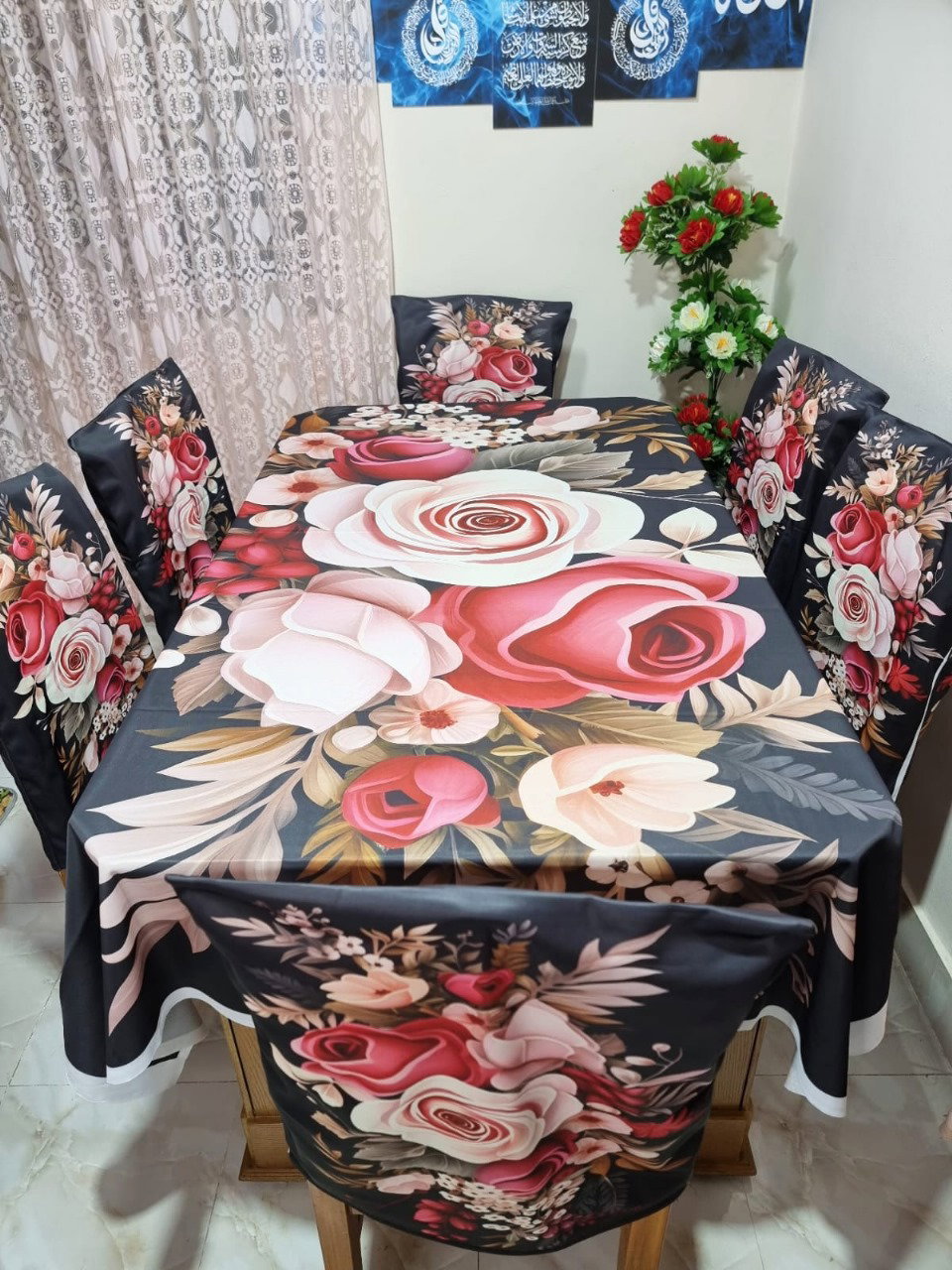 Original 3D Printed Dining Chair Table Cover  অরিজিনাল 3D ডাইনিং টেবিল ও চেয়ার কাভার সেট।_5