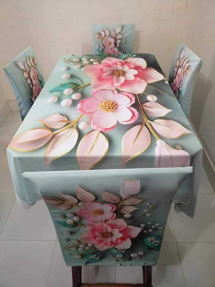 Original 3D Printed Dining Chair Table Cover  অরিজিনাল 3D ডাইনিং টেবিল ও চেয়ার কাভার সেট।_6