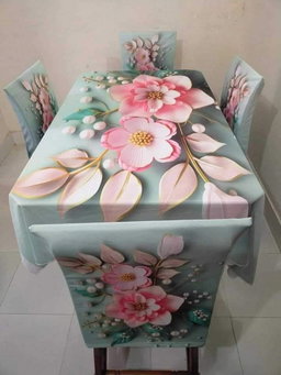 Original 3D Printed Dining Chair Table Cover  অরিজিনাল 3D ডাইনিং টেবিল ও চেয়ার কাভার সেট।
