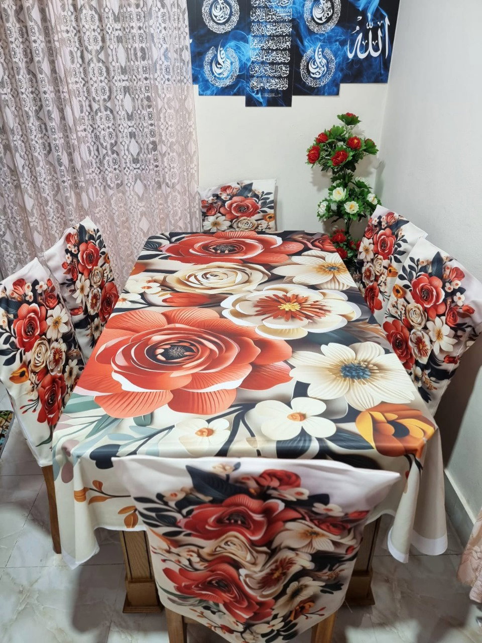 Original 3D Printed Dining Chair Table Cover  অরিজিনাল 3D ডাইনিং টেবিল ও চেয়ার কাভার সেট।_8