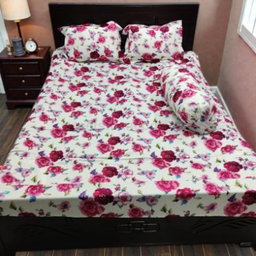 Twill cotton bed sheet  ৪ পিস এর সেট।