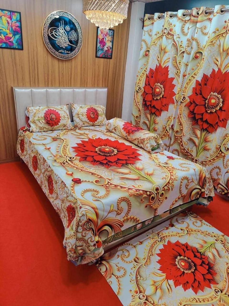 Primium 3D Bedsheet Four Piece Set_8