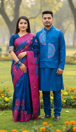 Sharee Panjabi Couple with Koti