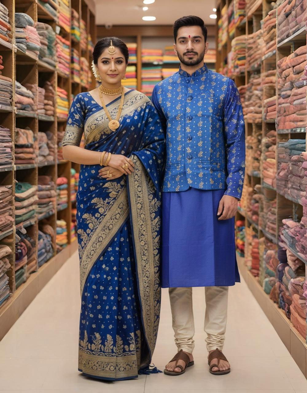 Sharee Panjabi Couple with Koti_2