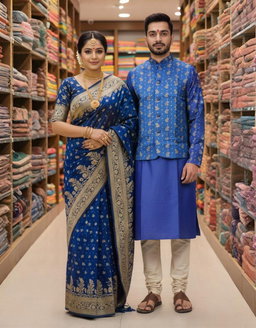 Sharee Panjabi Couple with Koti