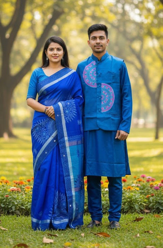 Sharee Panjabi Couple with Koti_7