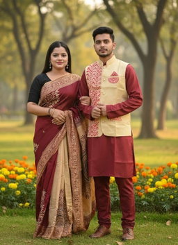 Sharee Panjabi Couple with Koti