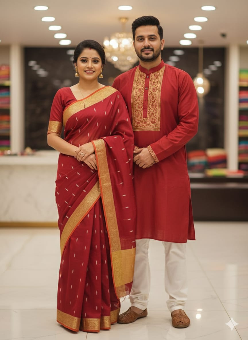 Sharee Panjabi Couple with Blouse Piece_2