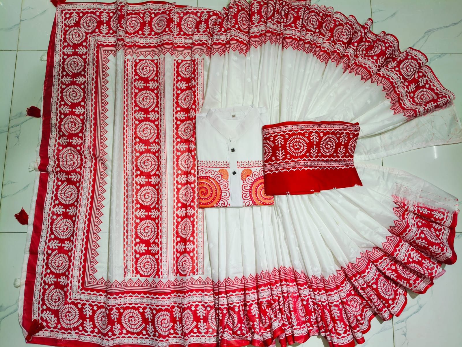 Sharee Panjabi Couple with Blouse Piece_10