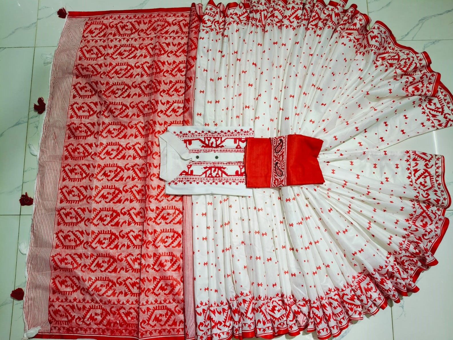 Sharee Panjabi Couple with Blouse Piece_1