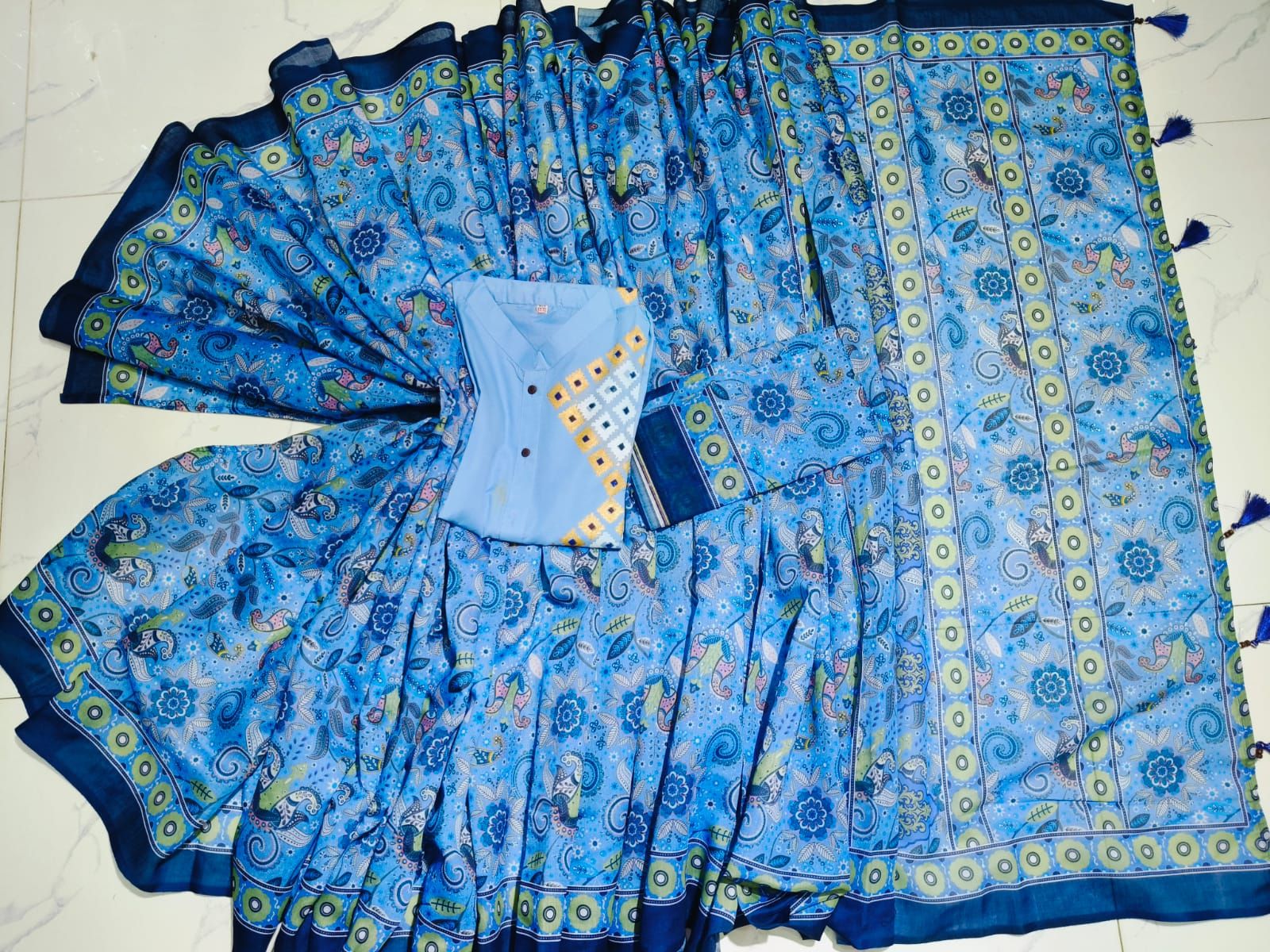Sharee Panjabi Couple with Blouse Piece_1