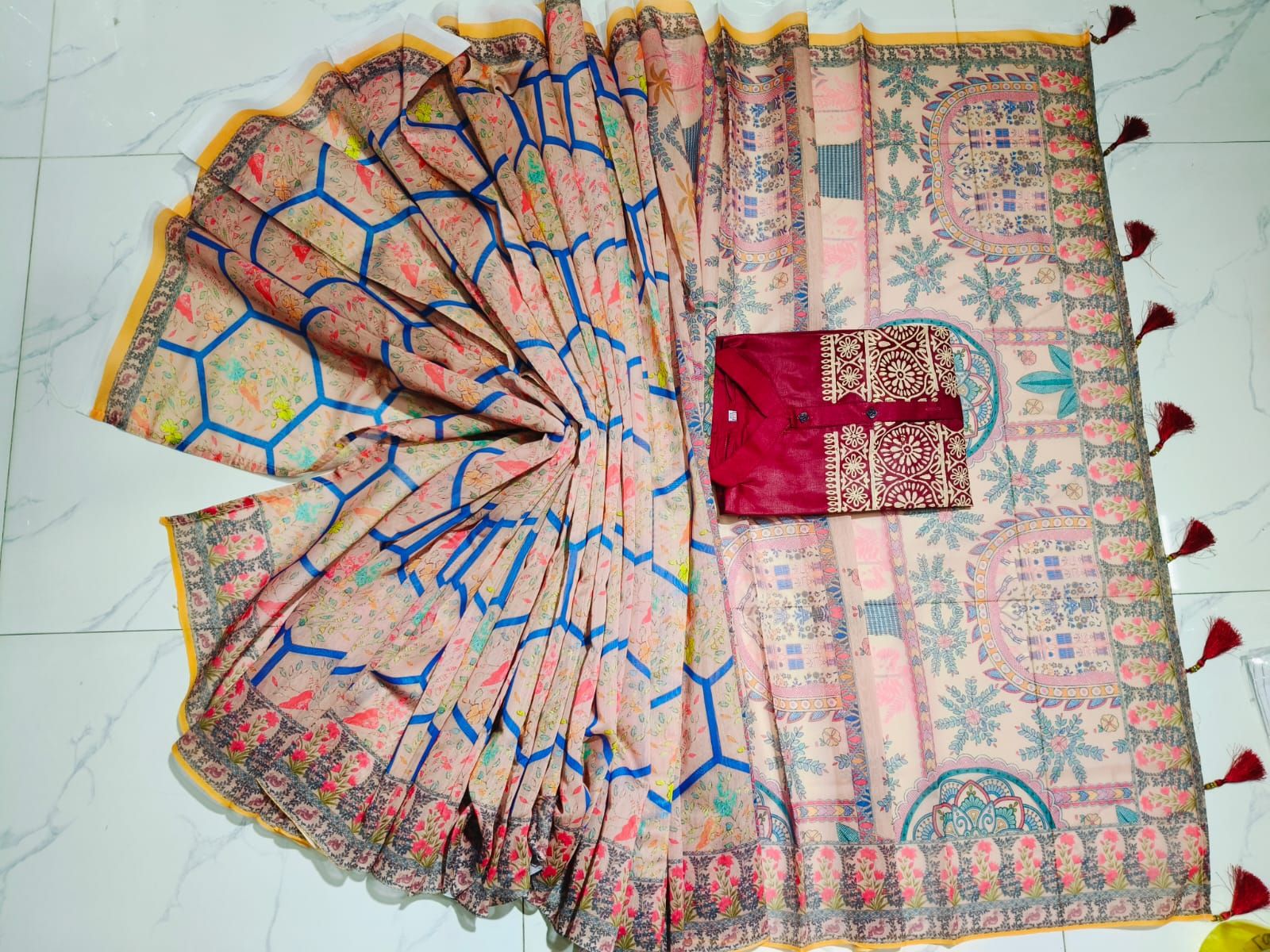 Sharee Panjabi Couple with Blouse Piece_9