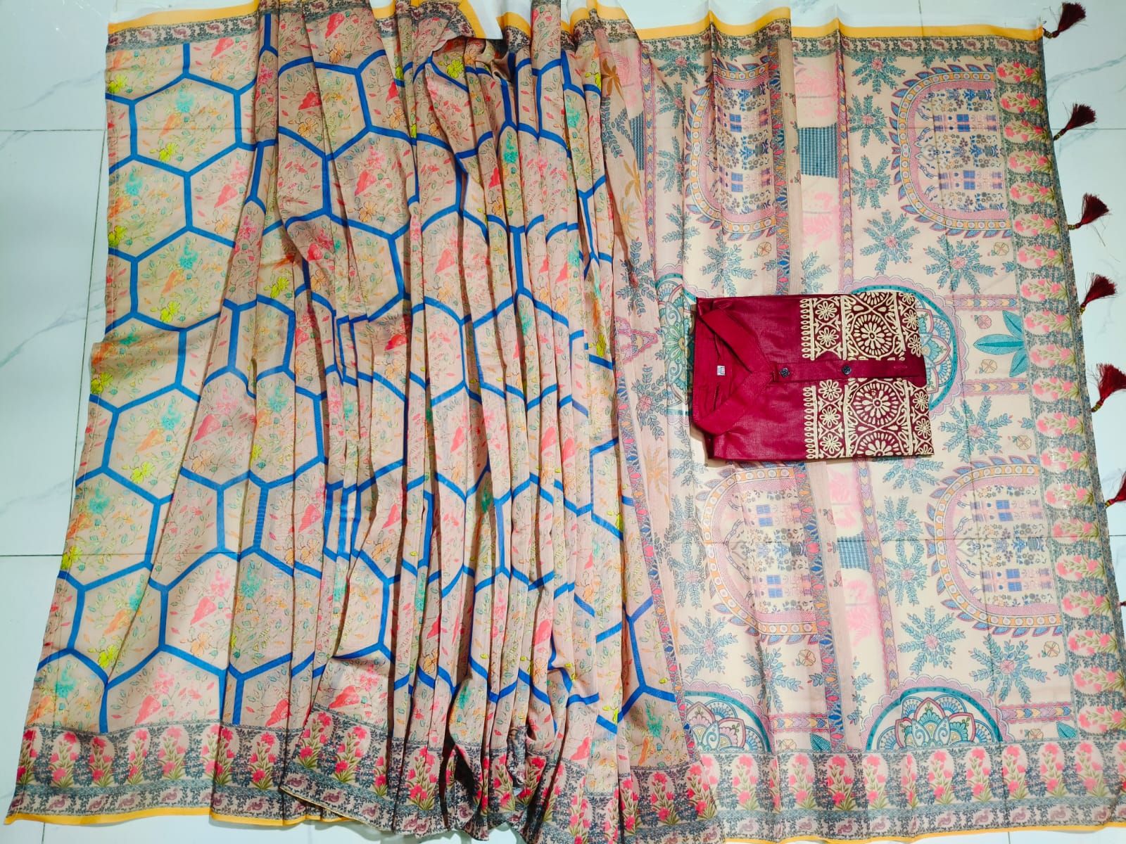 Sharee Panjabi Couple with Blouse Piece_10