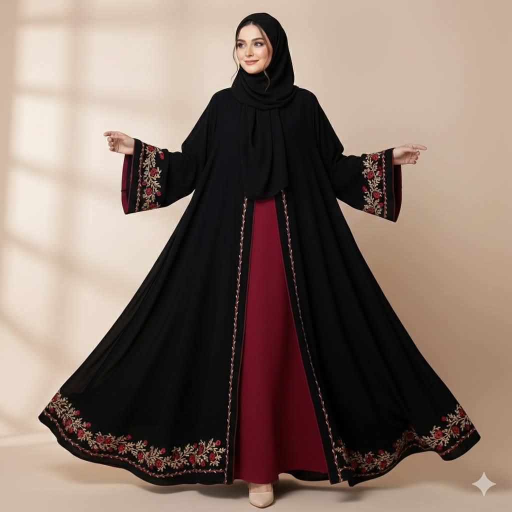 Rose koti Borka অরজিনাল দুবাই চেরী ফেব্রিক্স এটাস্ট কটি